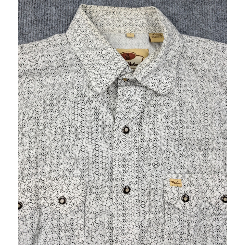 Larry Mahan Pearl Snap Shirt Mens Large Western Rodeo Work Wear Equestrian